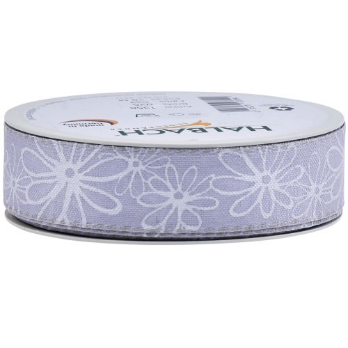 Product Gift ribbon purple flowers ribbon lilac 25mm 18m