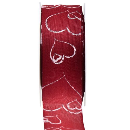 Gift ribbon red ribbon with hearts decorative ribbon 40mm 16m