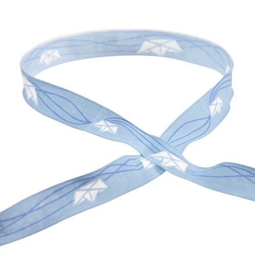 Product Gift ribbon blue ship ribbon maritime 15mm 20m