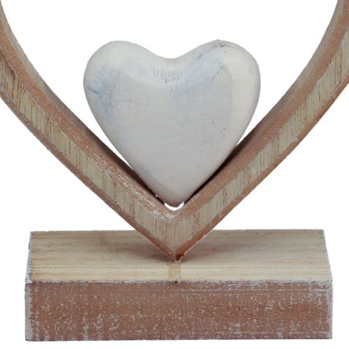Floristik24 Decorative heart wooden decoration stand table decoration vintage H17.5cm