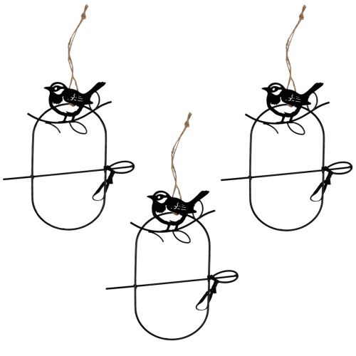 Product Hanging Decoration Metal Decoration Birds Black 18×22.5cm 3 pcs