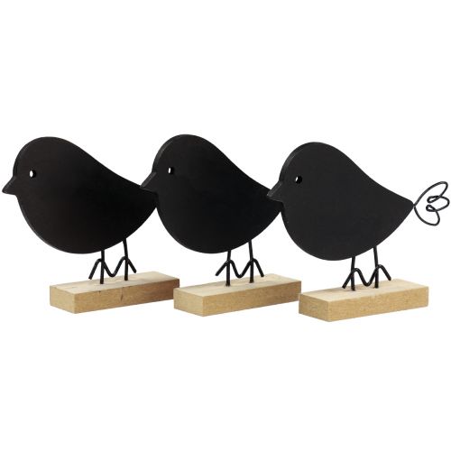 Floristik24 Decorative birds black wooden birds wooden decoration spring 13.5cm 6pcs