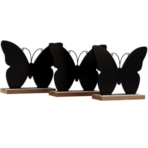 Product Table Decoration Wooden Decoration Butterfly Black Natural 12cm 6 Pcs