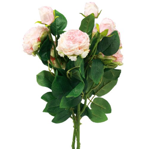 Floristik24 Artificial Roses Pink Artificial Roses Dry Look 53cm 3pcs