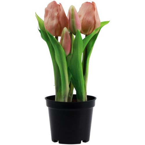 Product Artificial tulips in pot Tulips Peach artificial flowers 22cm