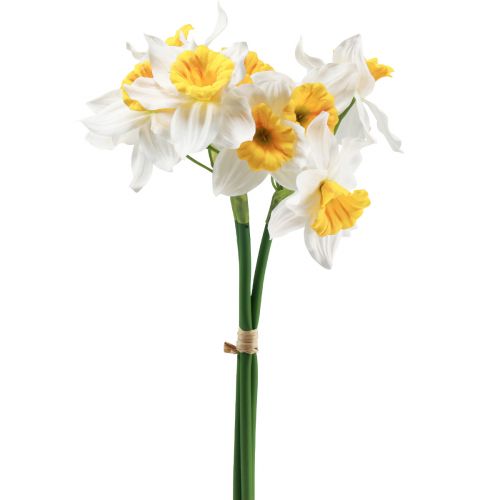 Product Artificial Daffodils White Silk Flowers Daffodils 40cm 3pcs