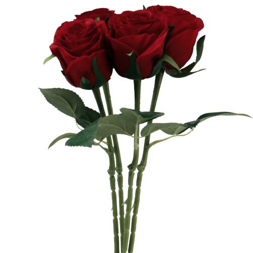 Artificial Roses Red Artificial Roses Silk Flowers Red 50cm 4pcs