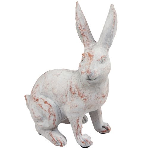 Floristik24 Rabbit sitting decorative rabbit artificial stone white brown 15.5x8.5x22cm