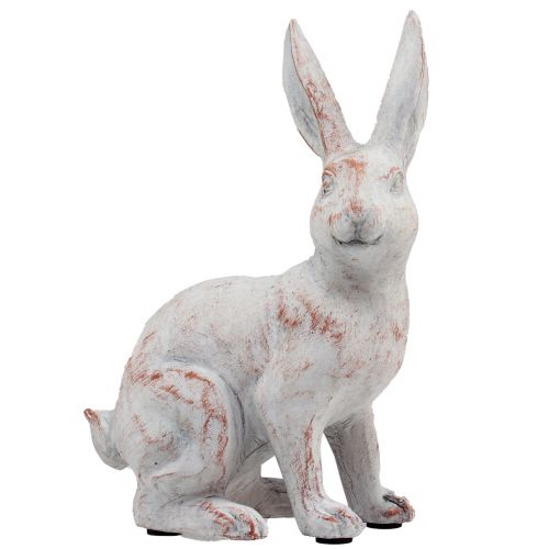 Product Rabbit sitting decorative rabbit artificial stone white brown 15.5x8.5x22cm