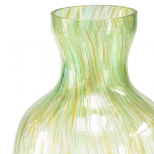 Product Decorative vase glass flower vase yellow green pattern Ø10cm H25cm