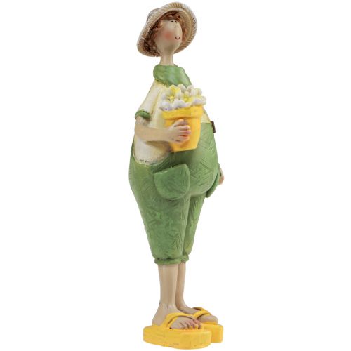 Product Decorative figures gardener table decoration summer green yellow 16.5×5.5cm 2pcs