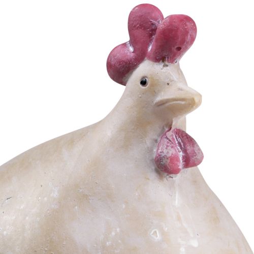 Floristik24 Decorative chicken Easter decoration hen figure beige red 11×8×15.5cm
