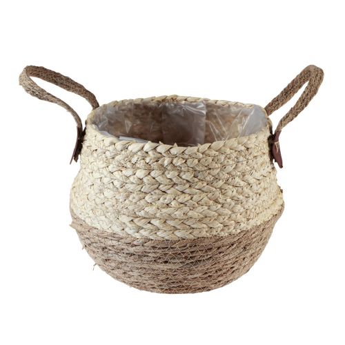 Floristik24 Basket with handles plant basket seagrass jute Ø23cm H20cm