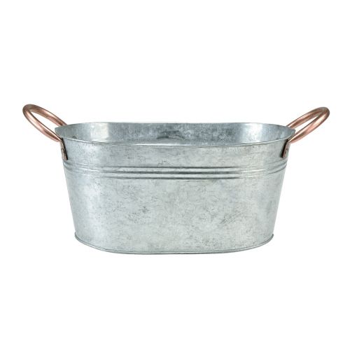Floristik24 Flower bowl with handles, metal bowl, two-tone, 23×15.5×10.5cm