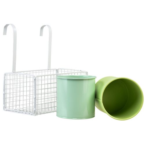 Product Flowerpot Hanging Metal Green Balcony Decoration L22cm H23.5cm