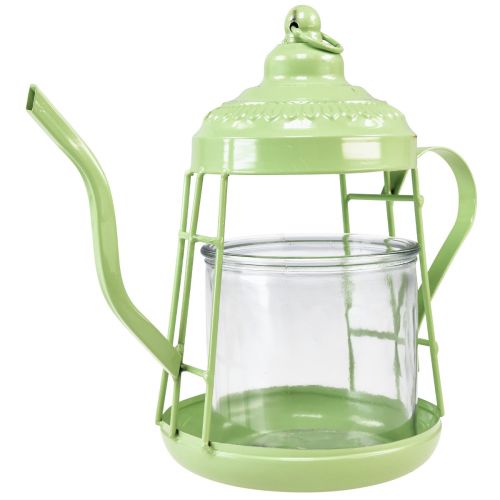 Product Tealight holder glass lantern teapot green Ø15cm H26cm