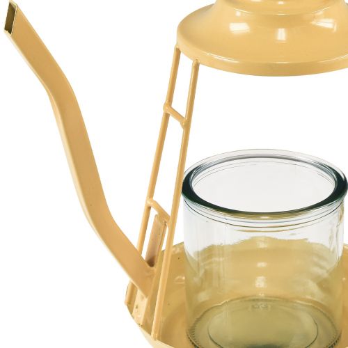 Product Tealight holder glass lantern teapot orange Ø13cm 22cm