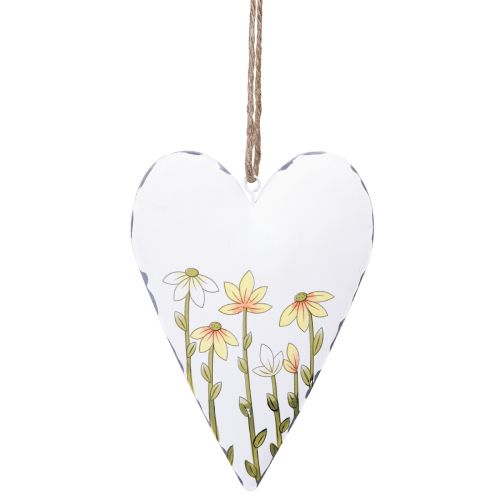 Hearts metal white for hanging country house style 14×1.5×20cm 2pcs