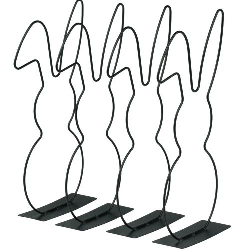 Floristik24 Decoration Rabbit Black Metal Stand Easter 30cm 4 Pcs