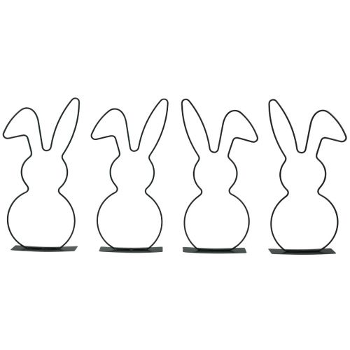 Floristik24 Decoration Rabbit Black Metal Stand Easter 30cm 4 Pcs