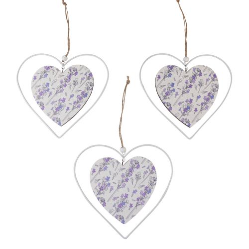 Product Decorative Hearts for Hanging White Lilac 18.5×17cm 4 pcs