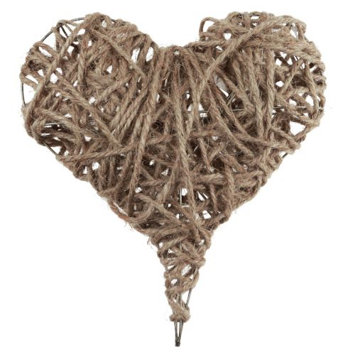 Floristik24 Decorative heart metal natural covered spring decoration 20×22cm