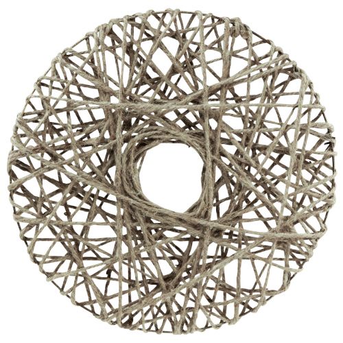 Floristik24 Decorative ring wreath covered with metal natural fiber summer decoration Ø30cm