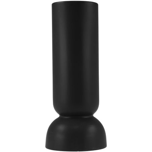 Ceramic Vase Black Modern Oval Shape Ø11cm H25.5cm