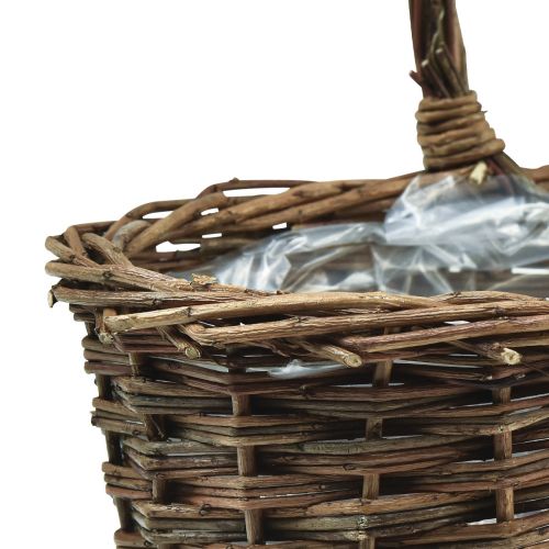Floristik24 Basket with handle plant basket oval 26/24/20cm set of 3