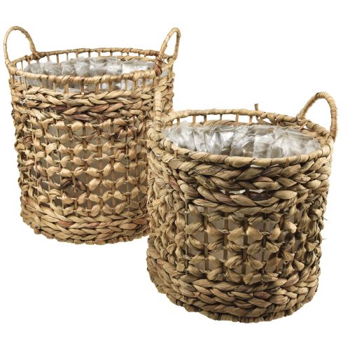 Plant basket seagrass basket water hyacinth Ø31/26cm set of 2