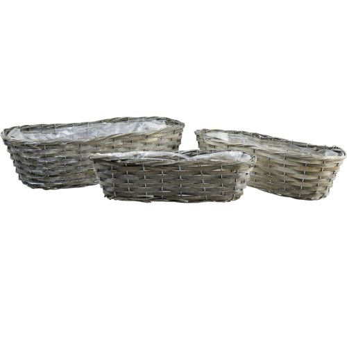 Floristik24 Plant basket woven basket oval grey 50/43/37cm set of 3