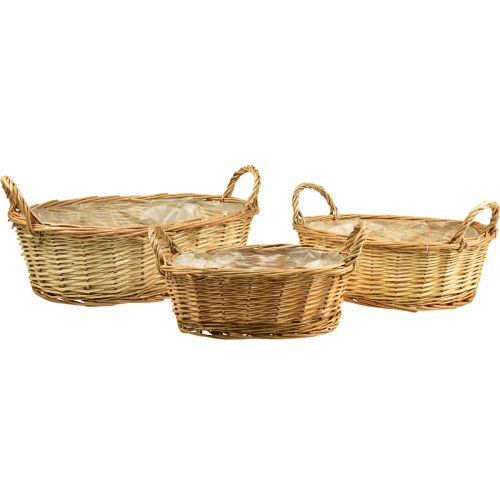 Floristik24 Plant basket woven basket oval willow 42/34/28cm set of 3