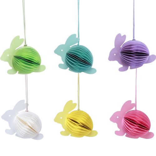 Floristik24 Honeycomb Easter bunnies for hanging sitting 9.5×5.5×8cm 5pcs