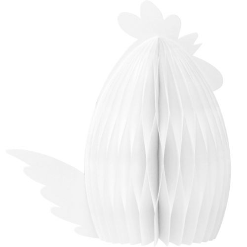 Decorative chicken honeycomb paper decoration figure white 28.5x15.5x30cm