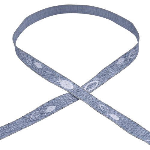 Product Gift ribbon fish light blue ribbon maritime 15mm 20m