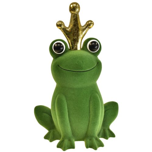 Product Decorative frog, frog prince, spring decoration, frog with gold crown green 40.5cm