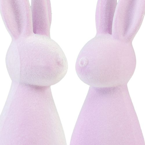 Product Decorative bunnies flocked Easter bunnies purple light 8×10×29cm 2pcs