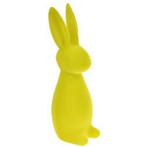 Easter bunny decoration yellow-green standing flocked 15×15.5×47cm