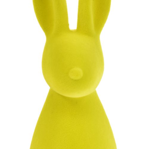 Product Easter Bunny Decoration Yellow-Green – 2nd Choice – Standing Flocked 15×15.5×47cm
