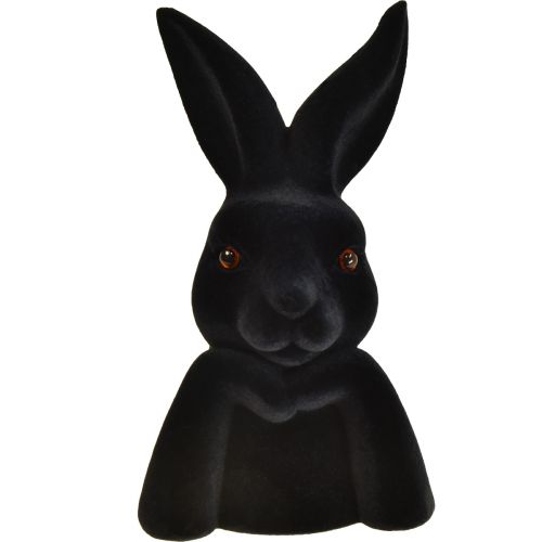 Thinking Rabbit Bust Black Flocked – 2nd Quality – Easter 16.5×13×27cm