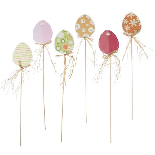 Floristik24 Easter egg decoration, flower plug Easter wood, Easter plug 31.5cm 12pcs