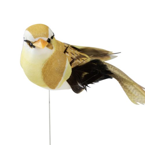 Floristik24 Feather Bird on Wire Decorative Bird with Feathers Green 4cm 12 Pcs