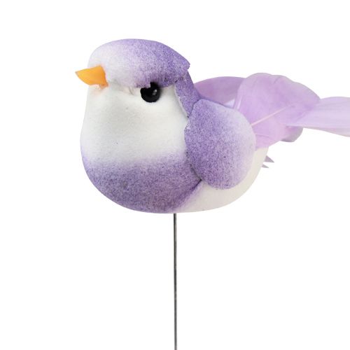 Floristik24 Feather bird on wire, decorative bird with feathers colored 2.5 cm 24 pieces