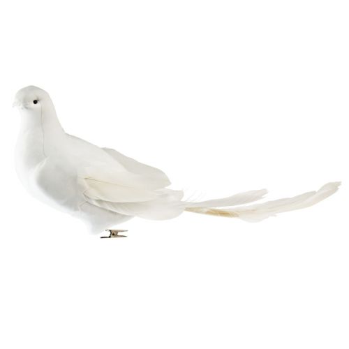 Product Wedding decoration dove white wedding doves with clip 31.5cm