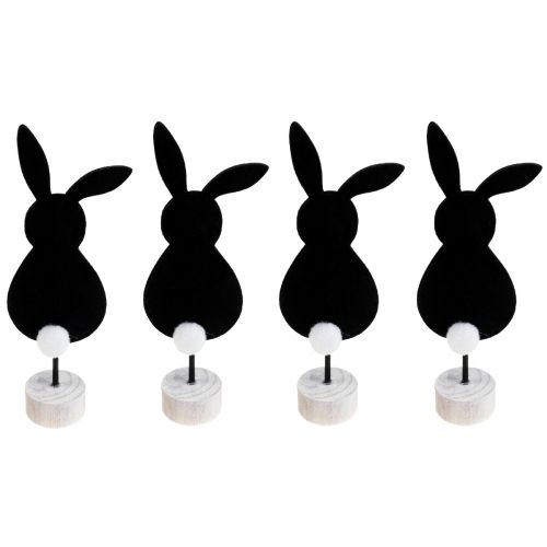 Floristik24 Stand Table Decoration Easter Bunny Felt Black 28.5cm 4 Pcs