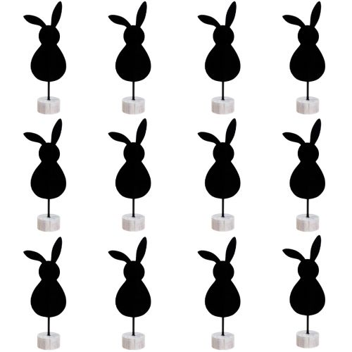 Product Stand table decoration Easter bunnies felt black 19cm 12pcs