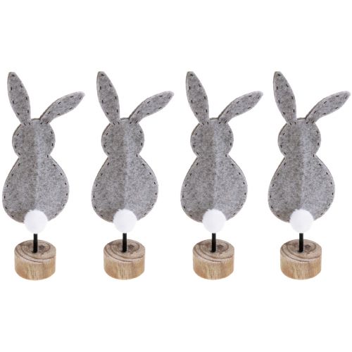 Floristik24 Stand table decoration Easter bunny decoration felt gray 28.5cm 4pcs