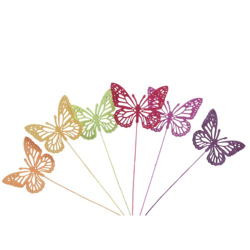 Spring decoration flower plugs wooden decorative butterflies 28cm 18 pcs