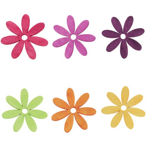 Floristik24 Scatter decoration wood flowers table decoration summer colorful Ø4cm 72pcs