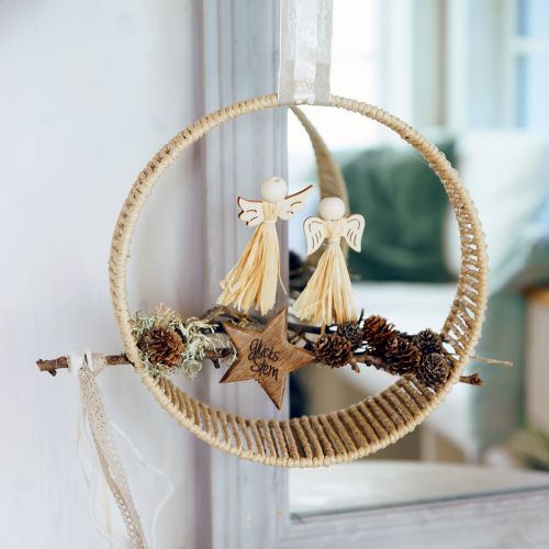 Floristik24 Decorative jute hanging rings Ø 29cm – Natural design for creative wall design 2pcs